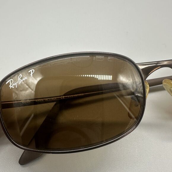 Ray-Ban RB3162 Sleek 012/47 Sunglasses Brown Metal 52-19 Flex Hinge Polarized - Picture 7 of 16